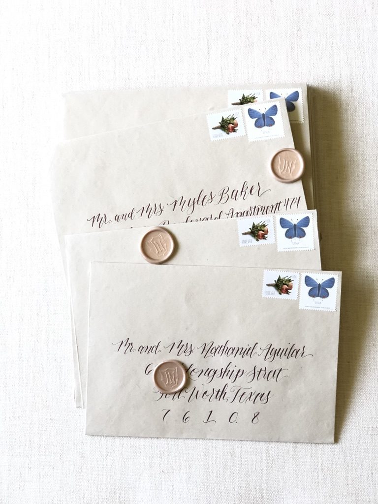 Calligraphy Wedding Envelopes